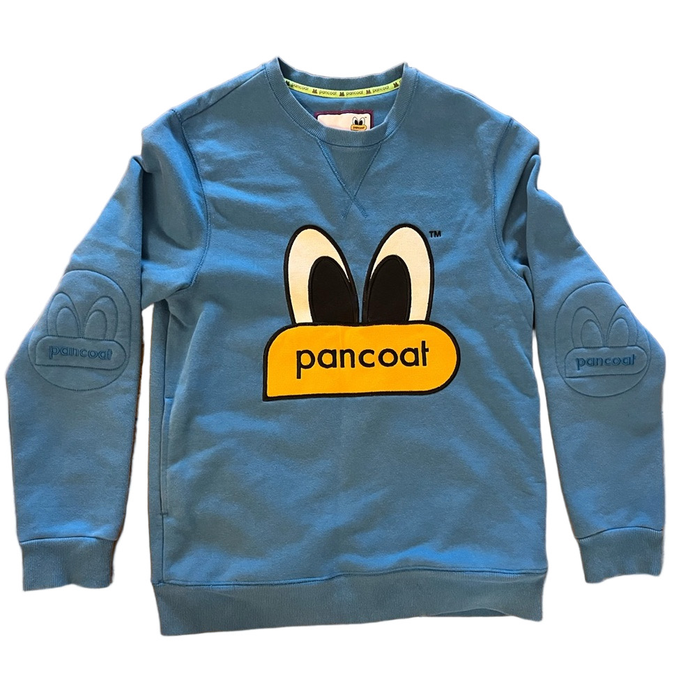 Pancoat Pop eyes Sz Medium Unisex Crew Neck Sweatshirt Blue